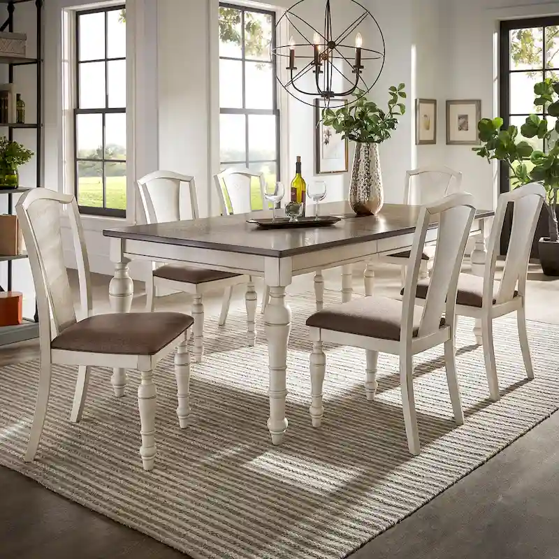 Tournus 4-6-Person Extendable Solid Rubberwood Dining Table Set by iNSPIRE Q Classic