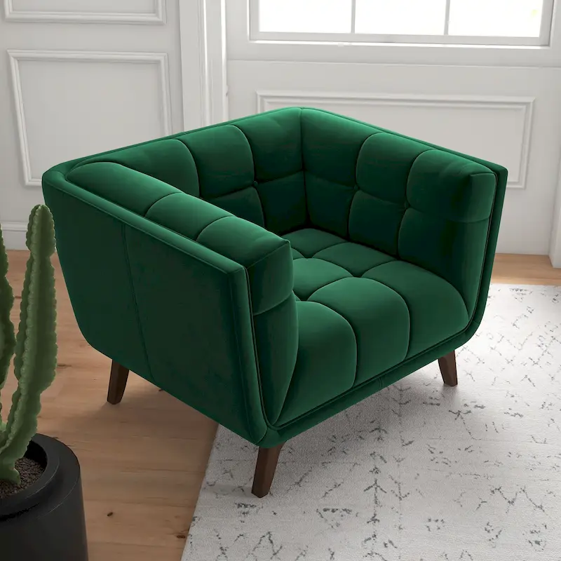 Kameron Mid Century Modern Luxury Tufted Accent Armchair