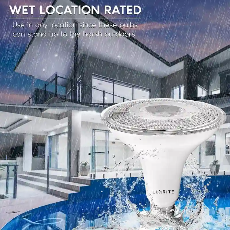 Luxrite 12 Pack LED PAR38 Flood Light Bulb 1250 Lumens 15W Dimmable Wet Rated E26 Base UL Listed