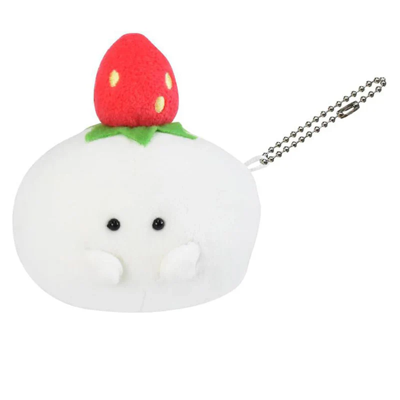 Ippinsha Mochi Wagashi-san Plush Keychain - Strawberry Daifuku