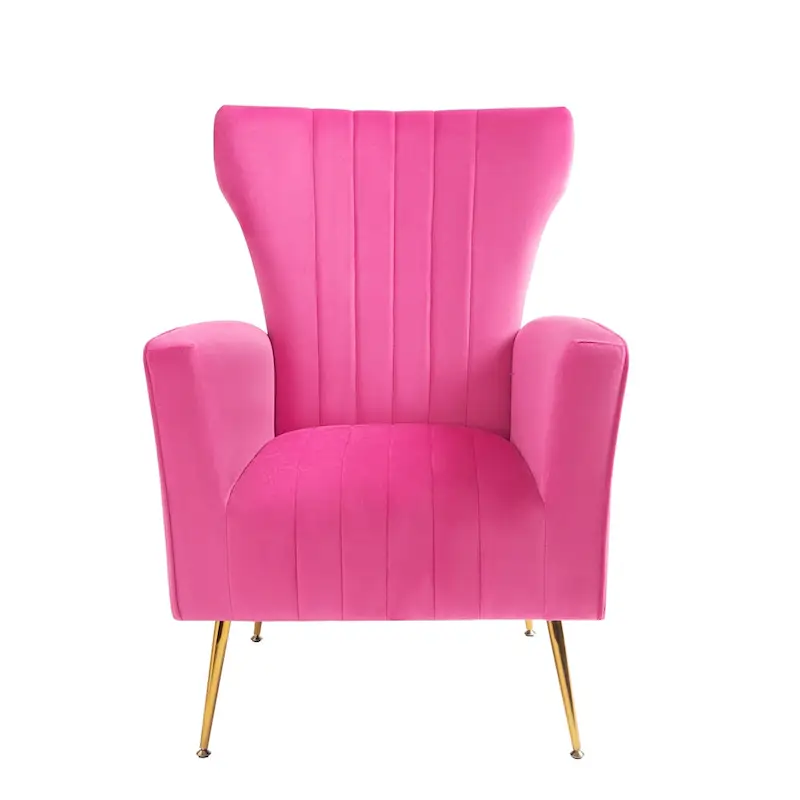Velvet Accent Chair with Gold Legs