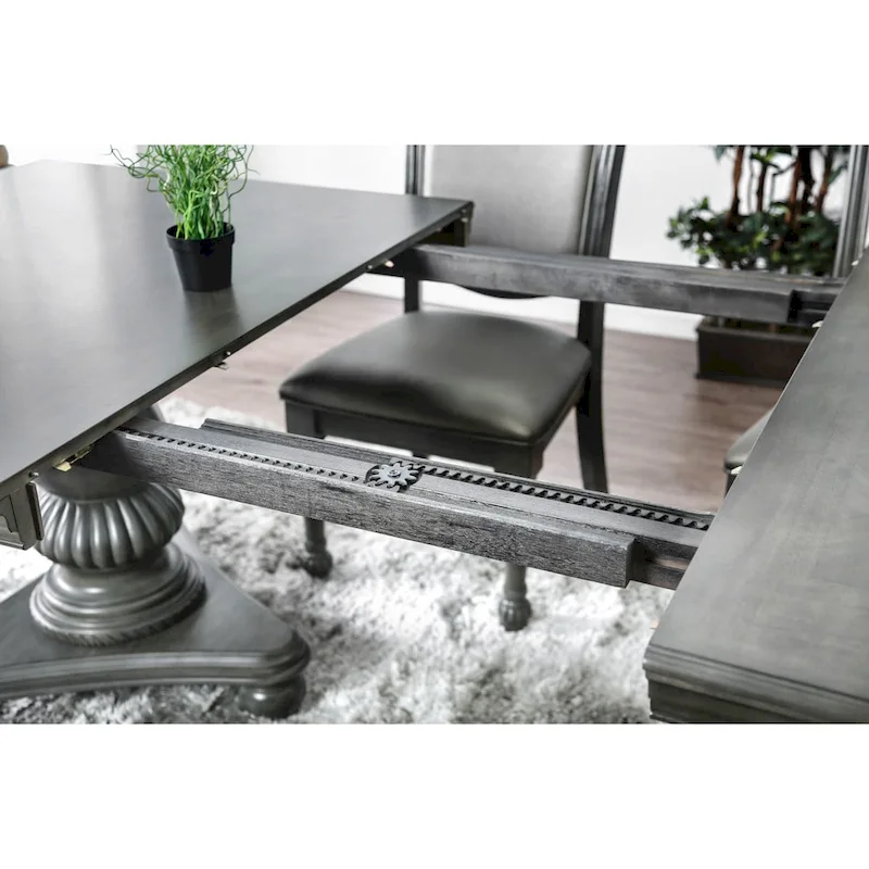 Furniture of America Tima Grey 103-inch Wood Expandable Dining Table