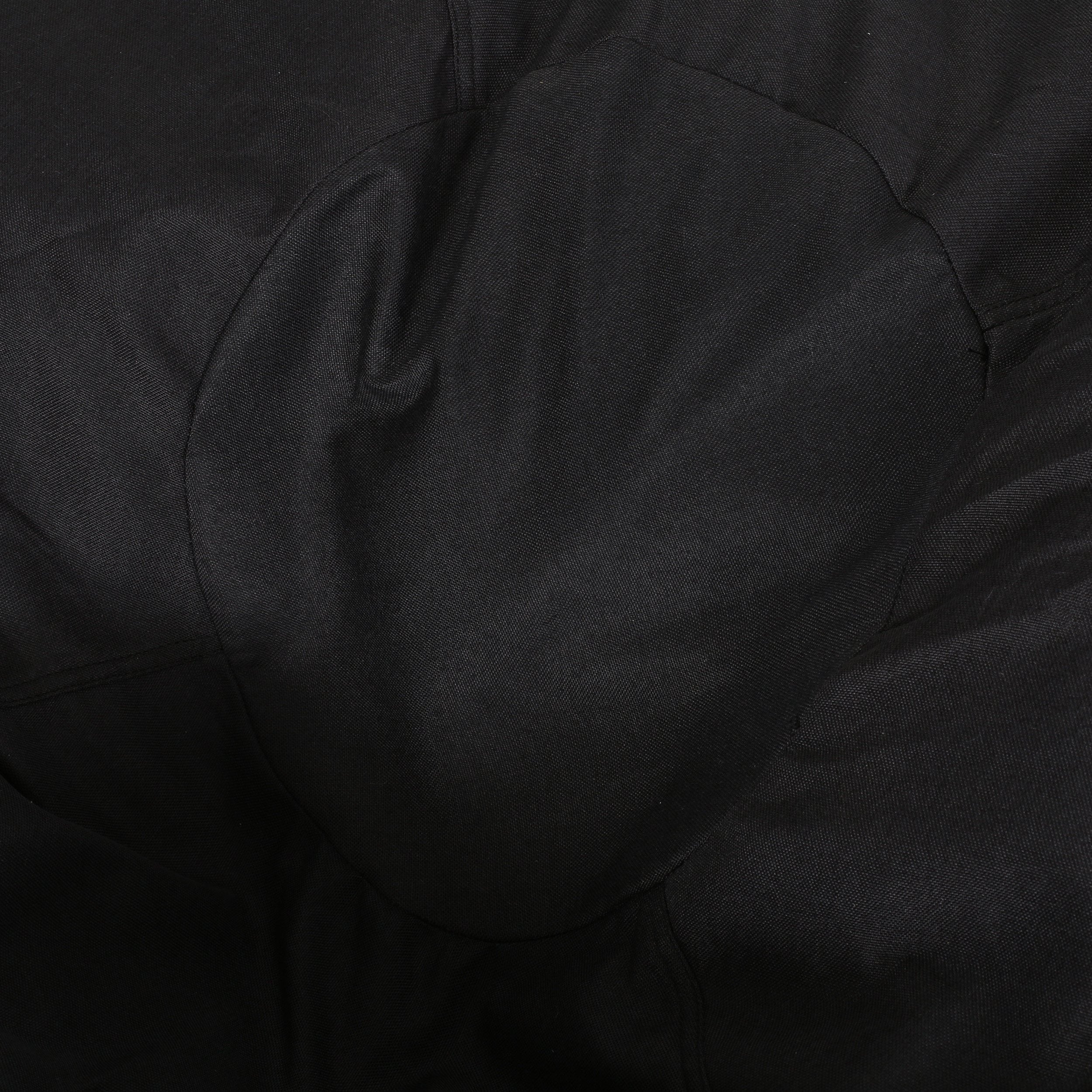 Modern 5 Foot Two Toned Fabric and Faux Leather Bean Bag - NH098413