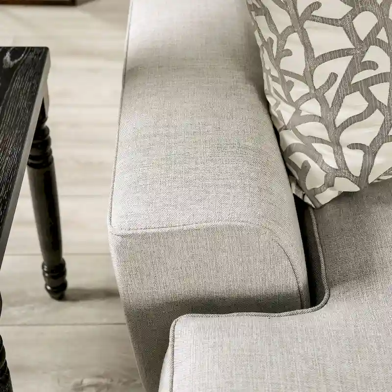 Bule Transitional Light Grey Fabric Upholstered Nailhead Trim Sofa with Pillows by Furniture of America