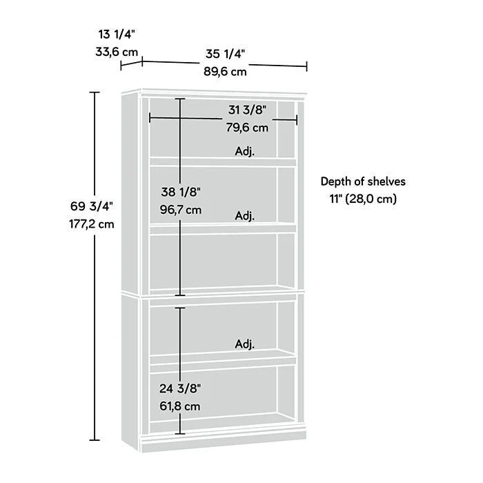 Select Collection 5-Shelf Bookcase