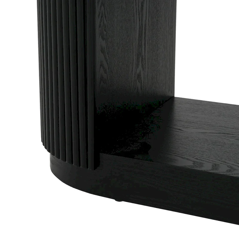 Modern Entryway Table (with Open Shelving and Elegant Wood Grain Design)