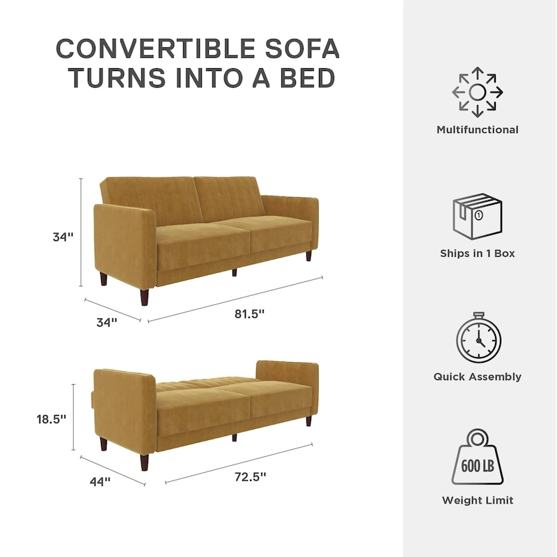 Avenue Greene Ivy Tufted Transitional Futon