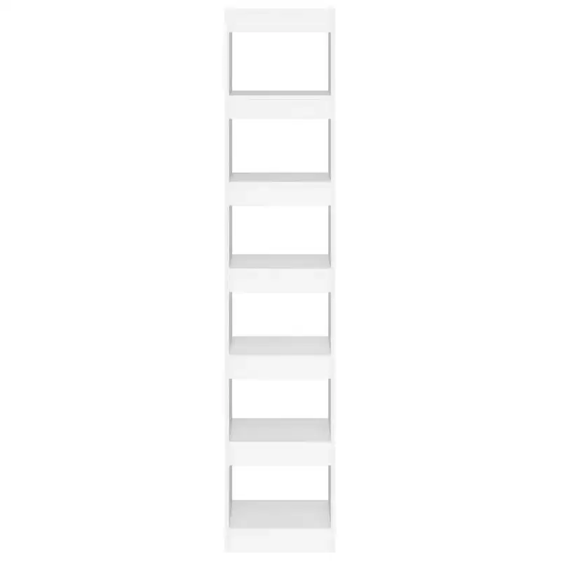vidaXL Book Cabinet White Engineered Wood 15.7x11.8x77.9 in