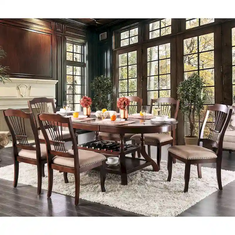 Furniture of America Coso Cherry 78-inch Wood Expandable Dining Table