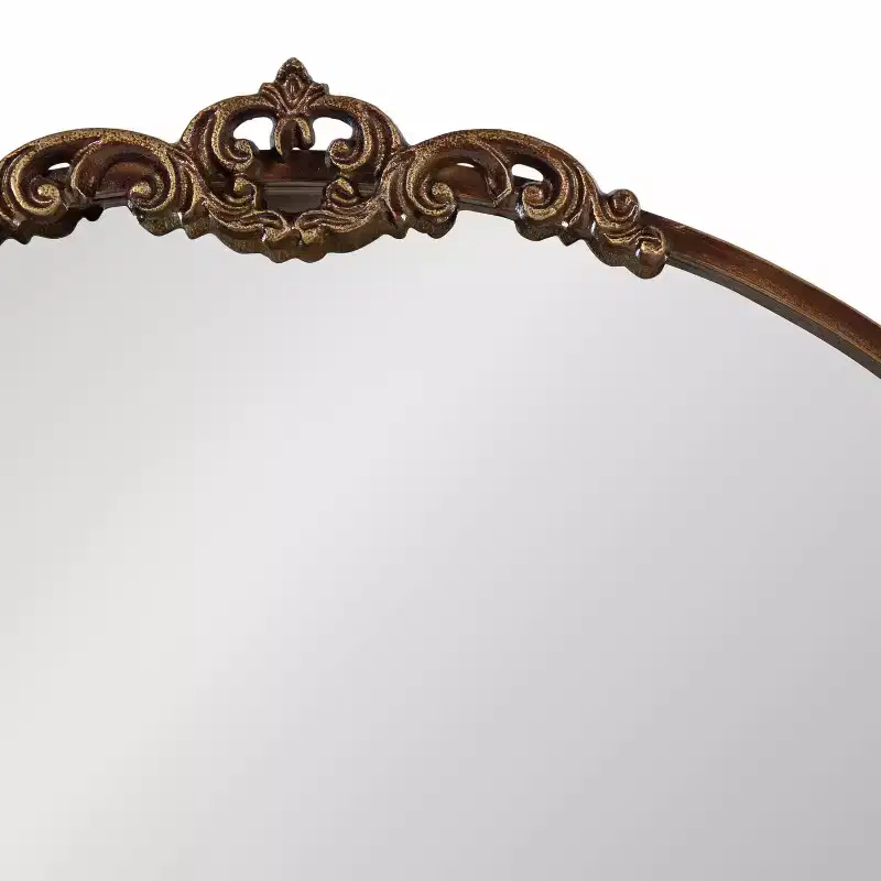 Antique Bronze Arched Wall Mirror - Traditional Style