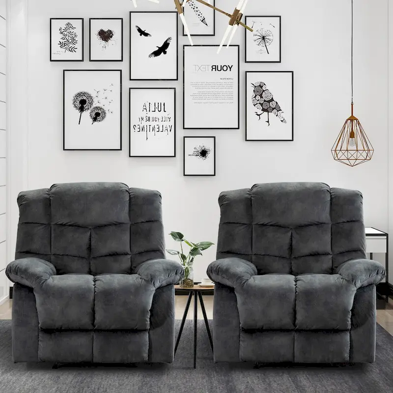 Manual Reclining Fabric Recliner and Single Sofa