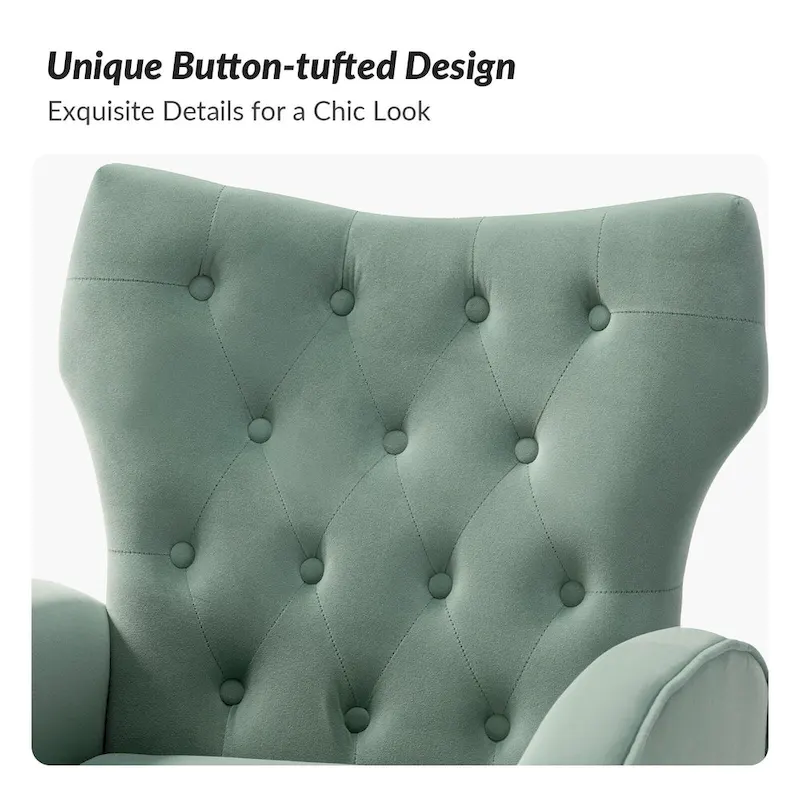 Abadiana Accent Tufted Chair with Metal Base by HULALA HOME