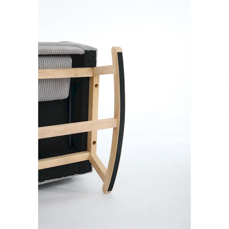 Modern Accent Rocking Chair Rocking Chair with Solid Wood Legs, Upholstered Nursery Glider Rocker