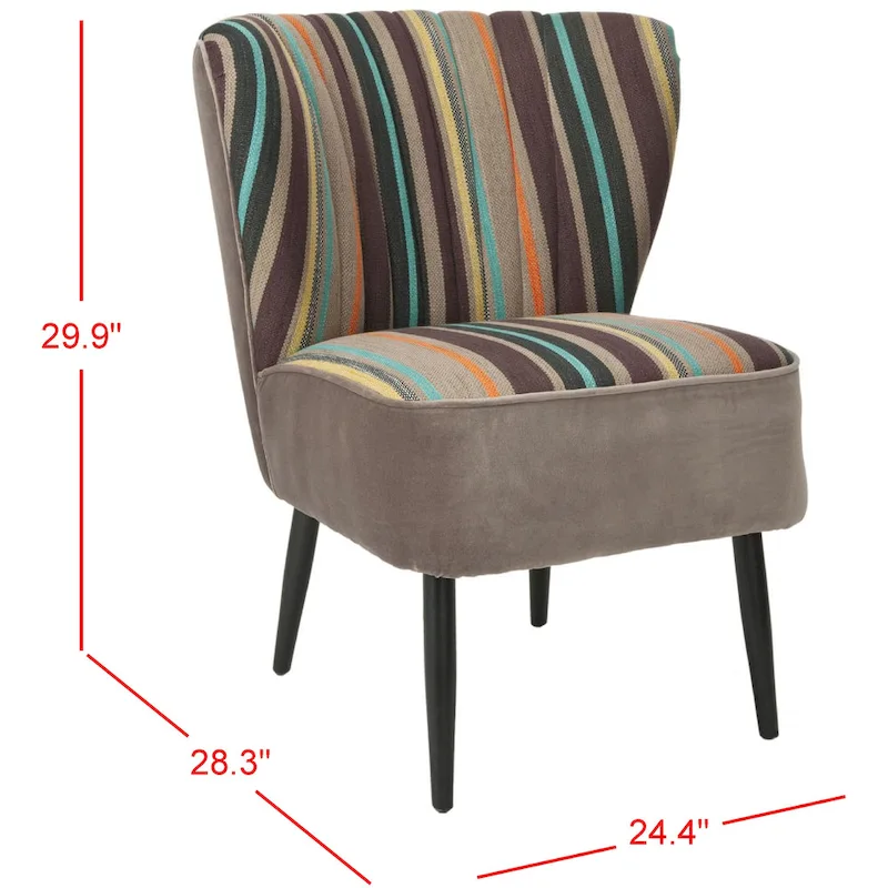 Safavieh Mid-Century Rainbow Striped Accent Chair - 24W x 28D x 30H
