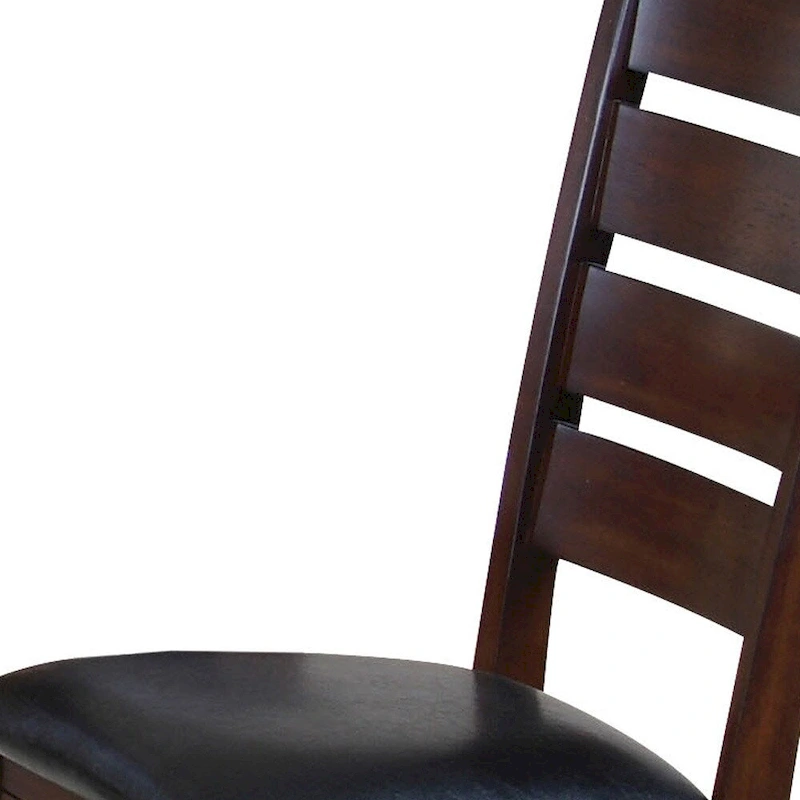 Faux Leather Ladder Back Side Chairs and Solid Wood Set of 2 - 23 L x 20 W x 40 H
