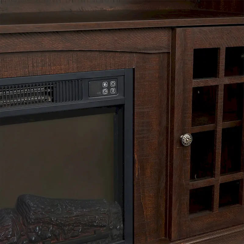 Modern Entertainment Console with 23  Fireplace Inset