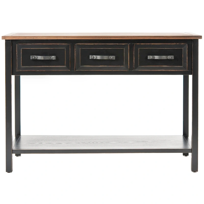 SAFAVIEH Jennette Black/ Walnut Console Table - 42Wx15Dx30H
