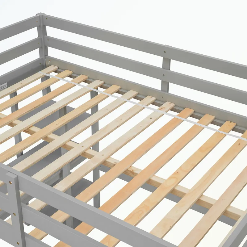 Full Loft Bed with Desk and Shelves