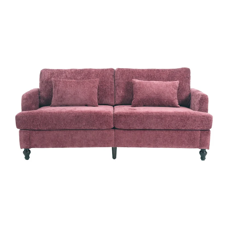Modern Chenille Fabric Loveseat, 2-Seat Upholstered Loveseat Sofa