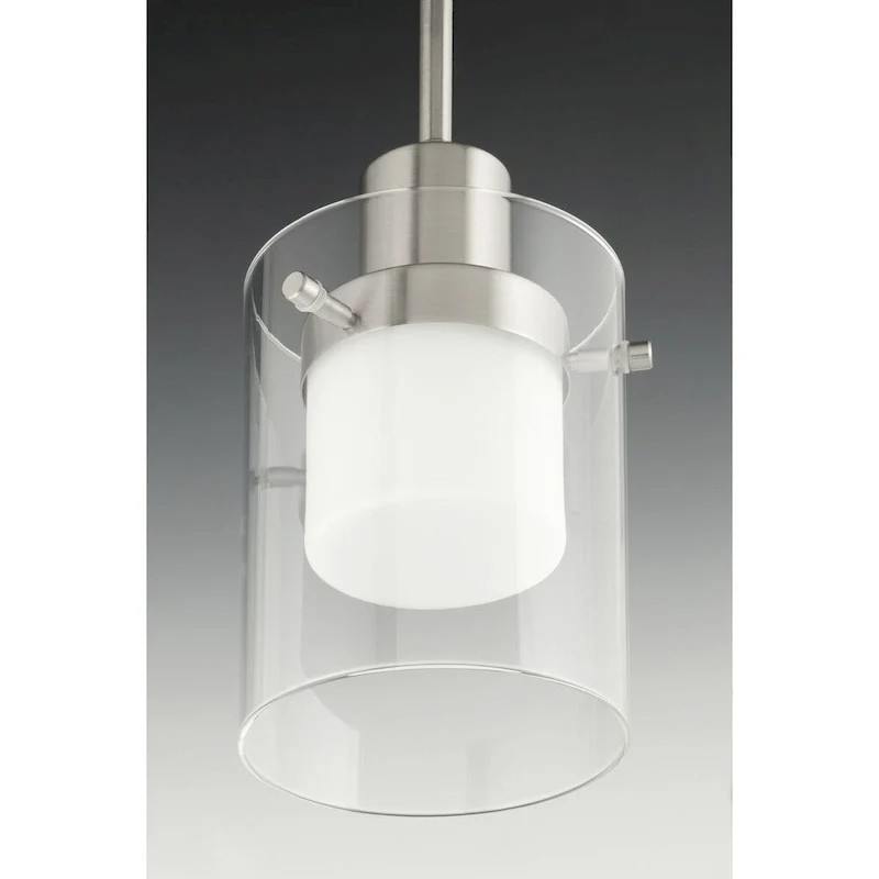 Progress Lighting Moderna Steel Clear Glass One-light LED Mini Pendant - N/A