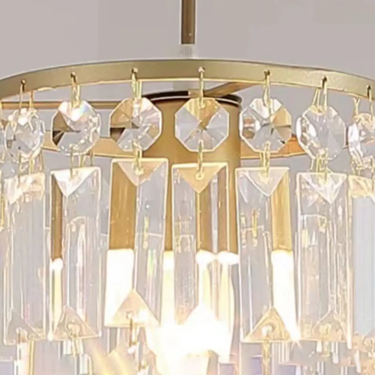 Kitchen Island Modern Crystal Cylinder Pendant Light