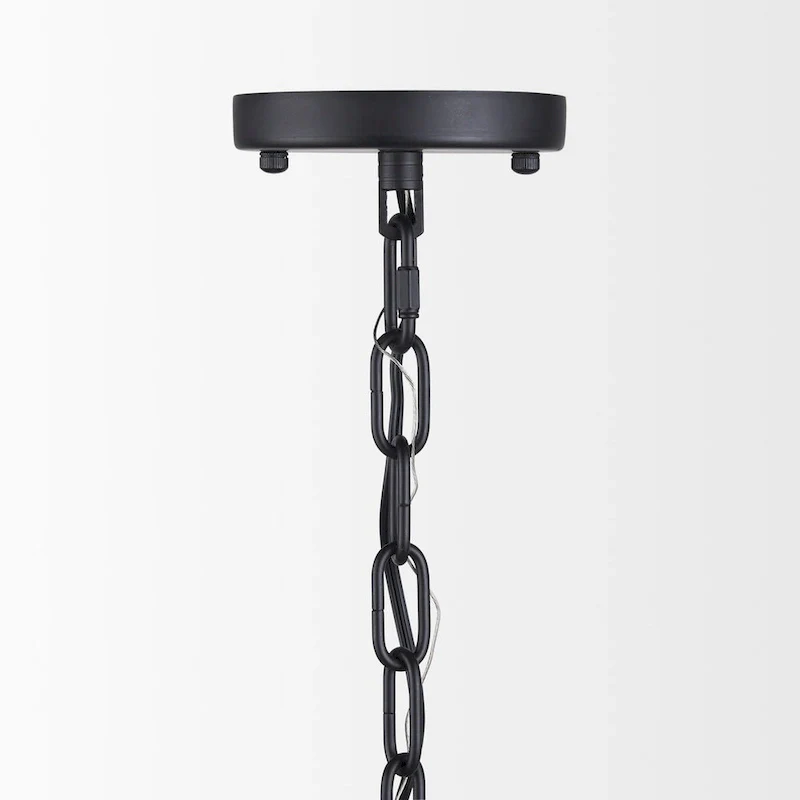 Edie Matte Black Metal w/ Frosted Glass Globe 1-Light Pendant - 12.0L x 12.0W x 54.0H