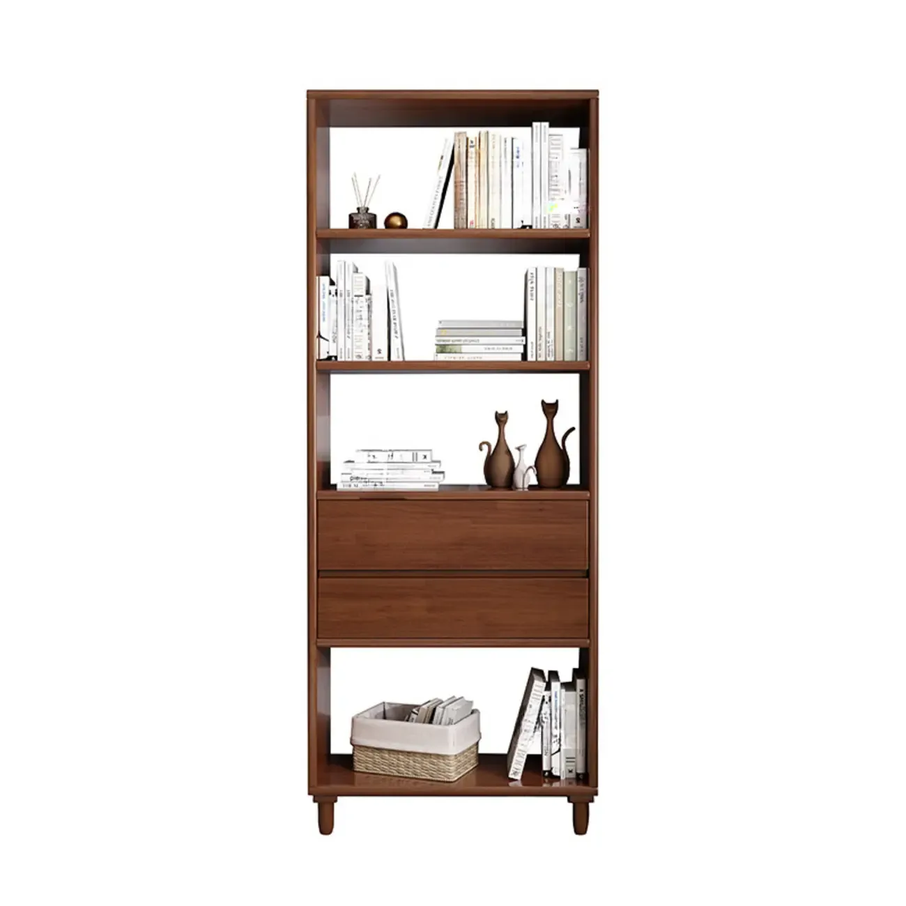 67 H Versatile 2 Drawers Open Back Wood Bookcase Shelf