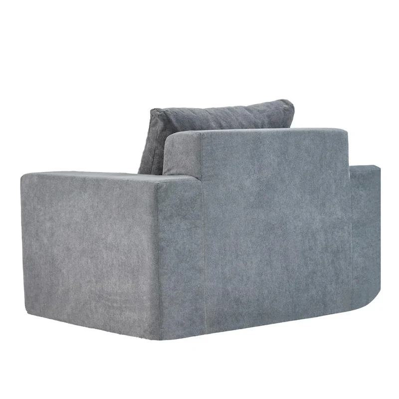 Plain Grey Modern 40.2 Accent Chair with Pillow