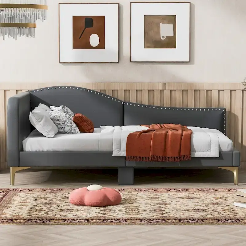 Twin Size Daybed with Headboard and Armrest