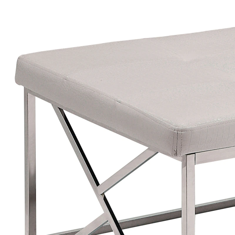 Nara Modern Faux Leather Tufted Accent Bench by Furniture of America