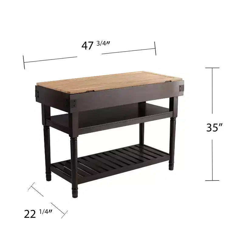 HomeStock Furniture Waysmere Kitchen Island, Smoked ash, Natural