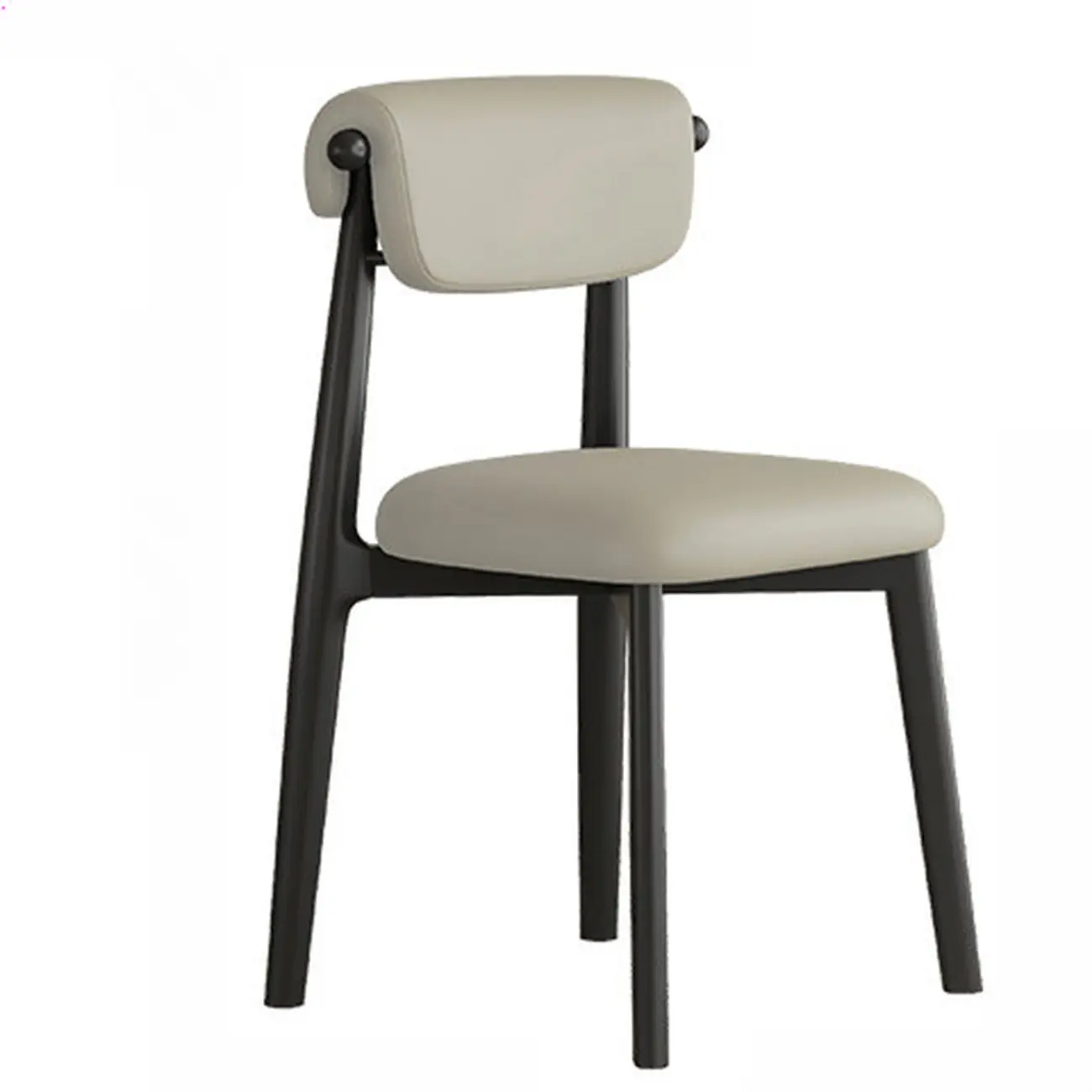 Elegant Low Back Upholstered Faux Leather Dining Chair