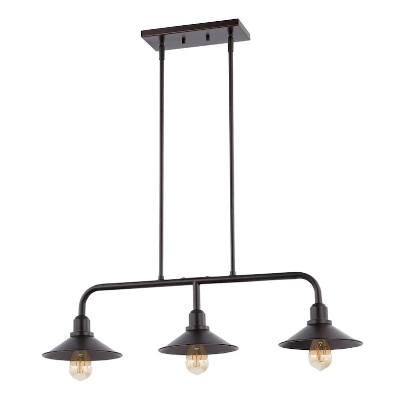 Cade 34.25  3-Light Metal Farmhouse Industrial LED Pendant, Oil Rubbed Bronze by JONATHAN Y
