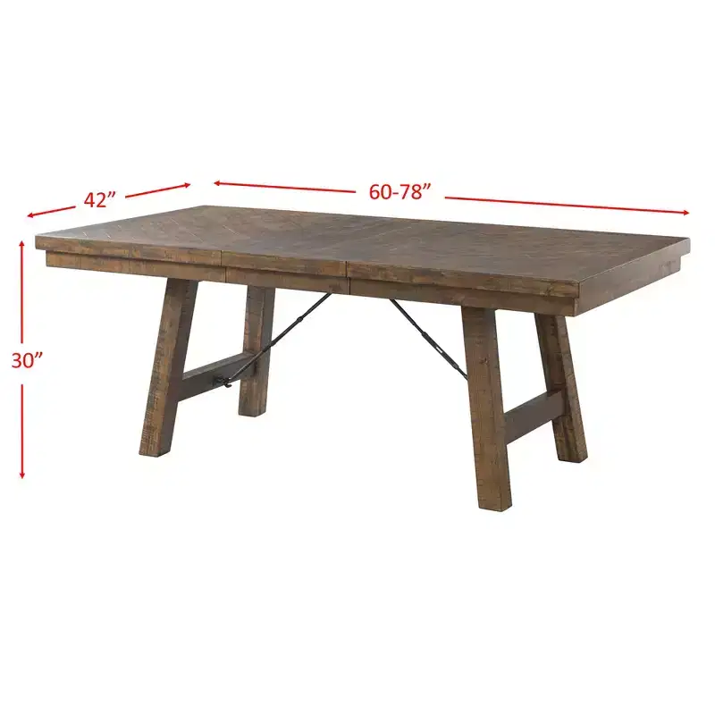 Dex 7pc Extendable Dining Table Set and 6 Upholster Side Chairs Walnut Brown/Cream - Picket House Furnishings: Smokey Finish, Flared Legs
