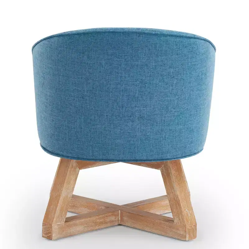 GDFStudio Glenn 360 Swivel Linen Upholstery Rubberwood Cross Base Chair