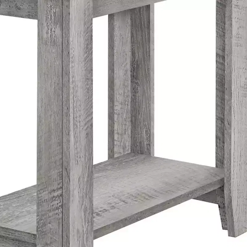 HomeRoots 22 Gray Wood End Table With Shelf