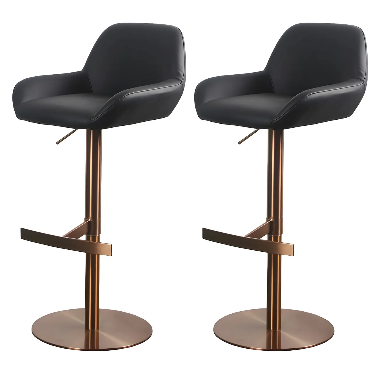 Glossy Metal Bucket Swivel Adjustable Bar Stools