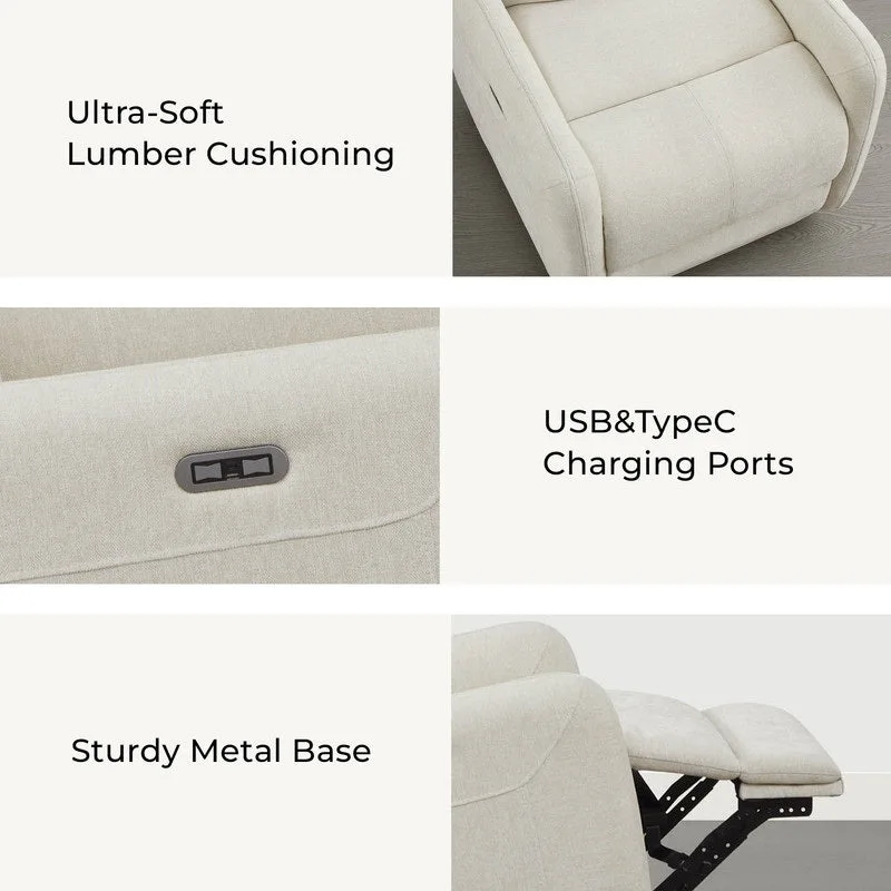 Adalyn Power Swivel Glider Recliner with Lumbar Pillow