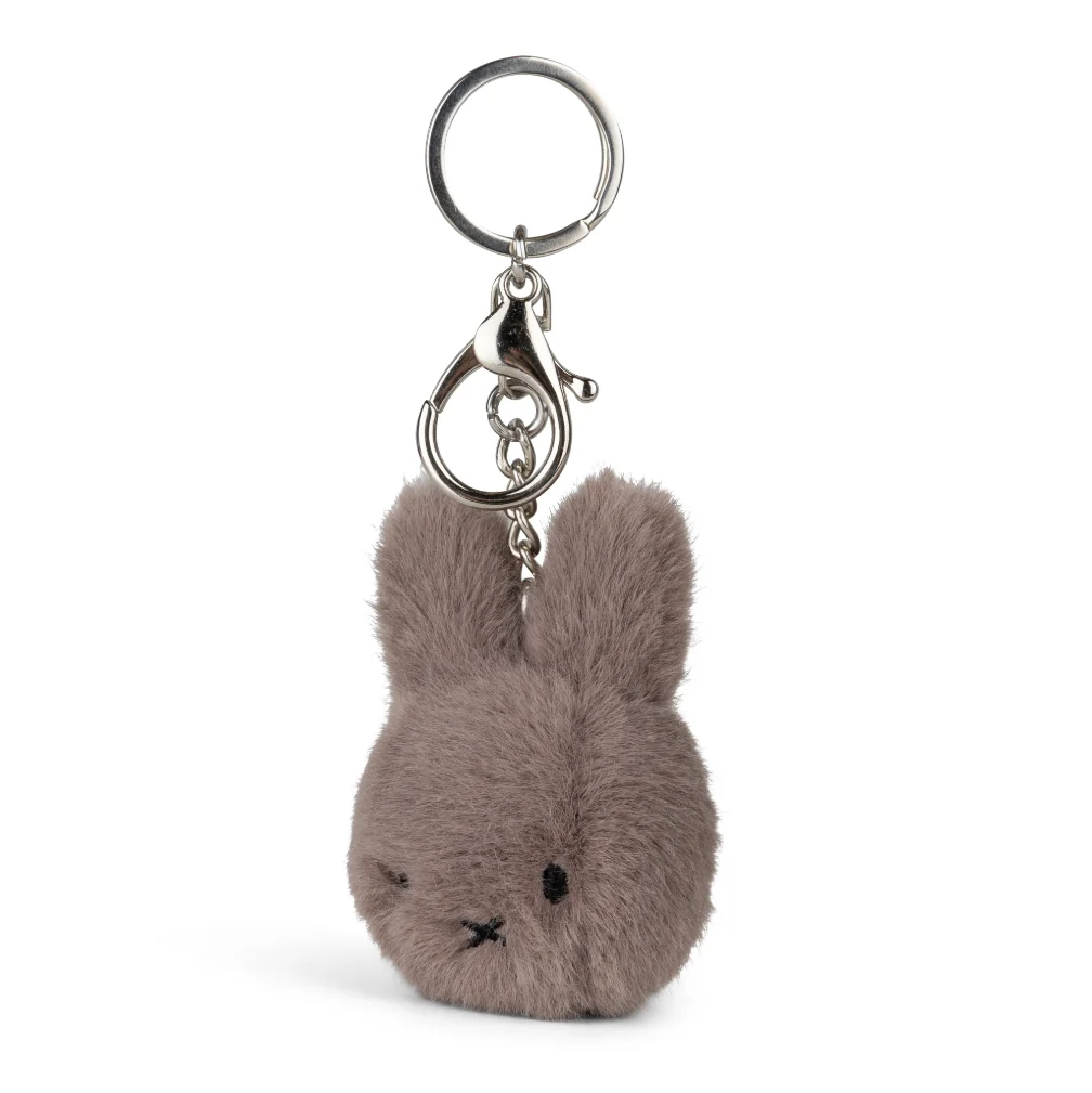 Miffy & Friends Miffy ECO Fuzzy Keychain Taupe 8cm-New Version