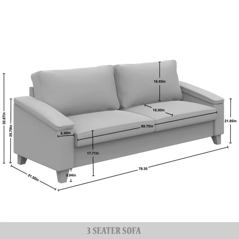 Simple Style Linen Upholstered Sofa
