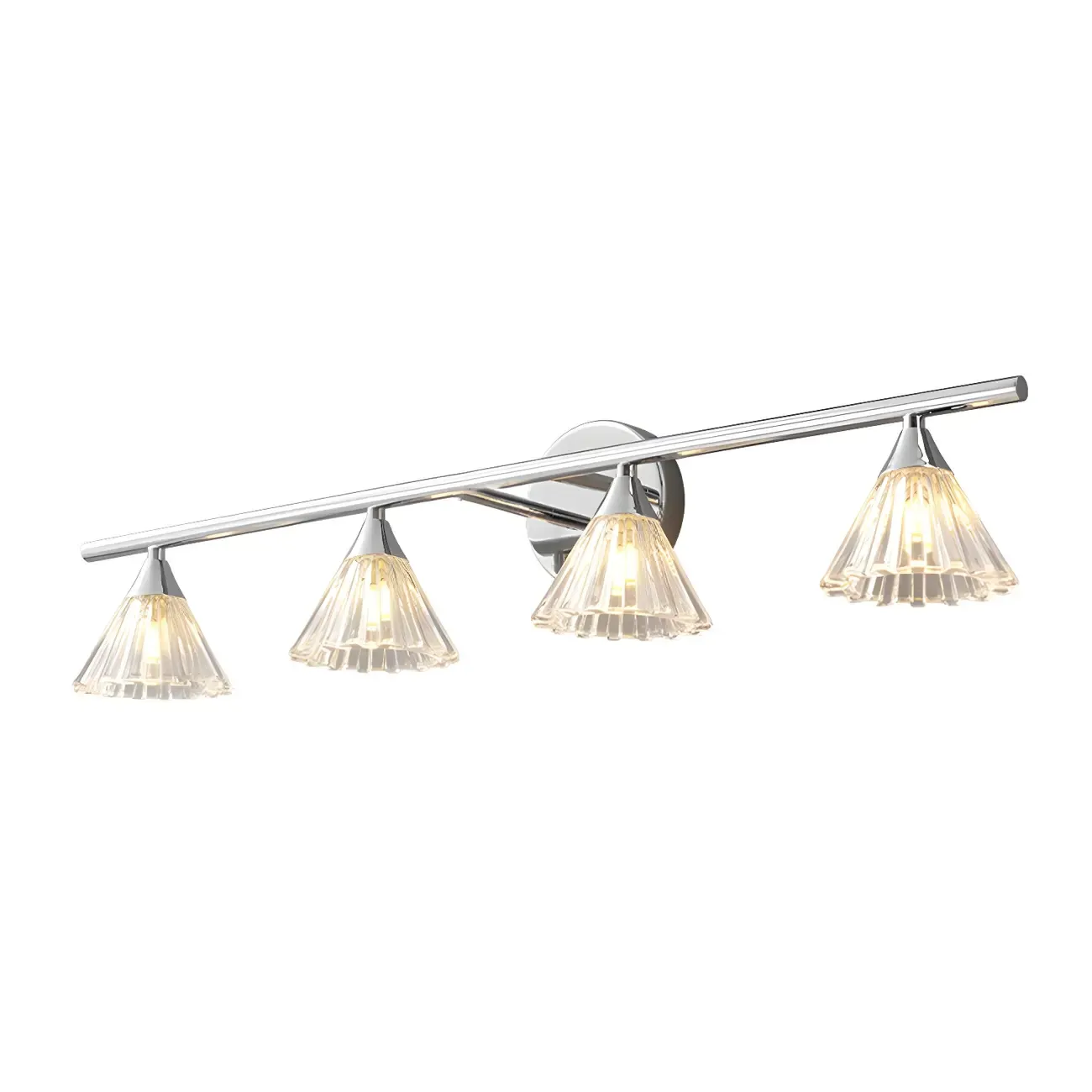 Modern Bell Glass Silver Bathroom Vanity Light
