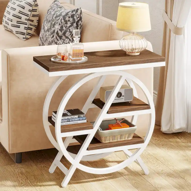 3-Tier End Table Side Table with Storage for Living Room