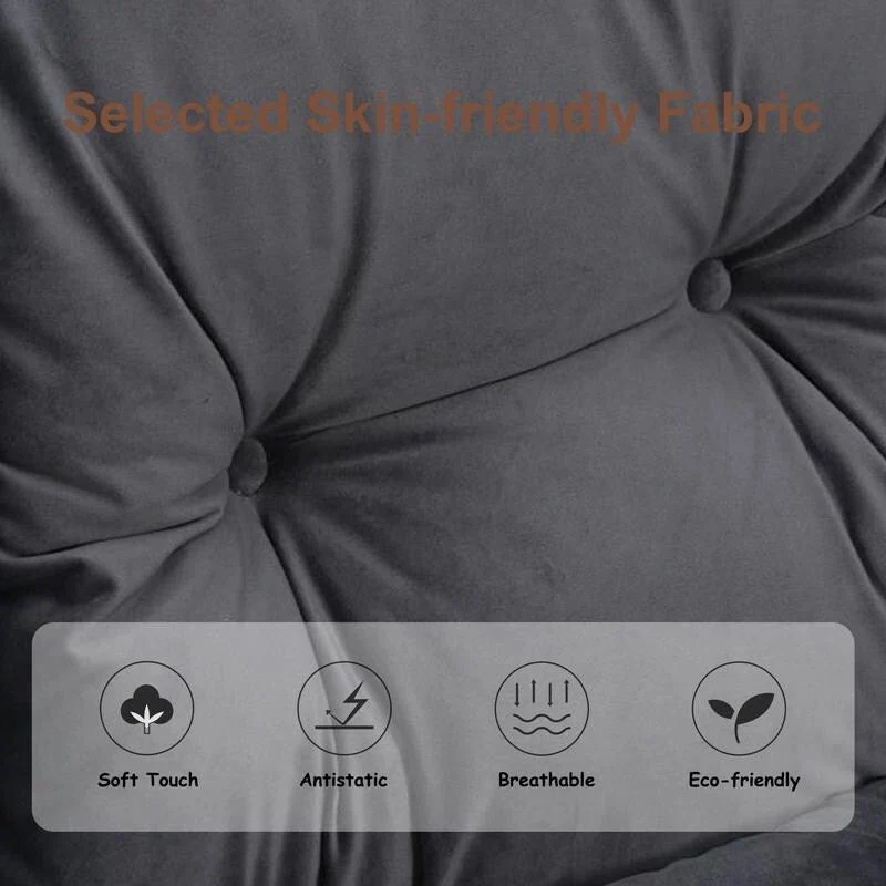 Modern Cotton Thick Padded Lazy Chair With Folding Ottoman