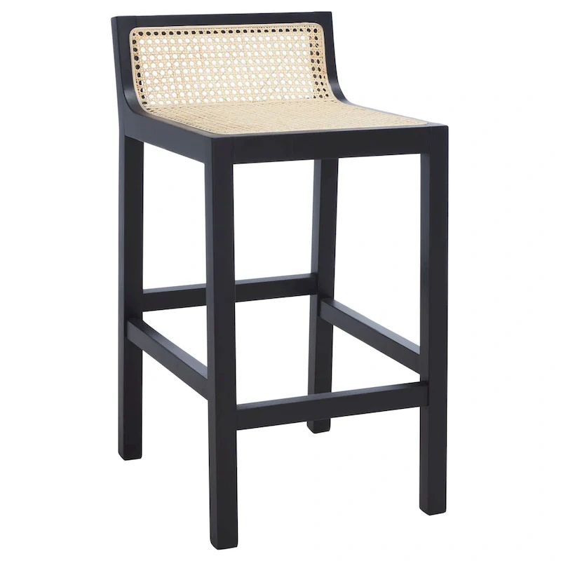Natural Cane Low Back Counter Stool