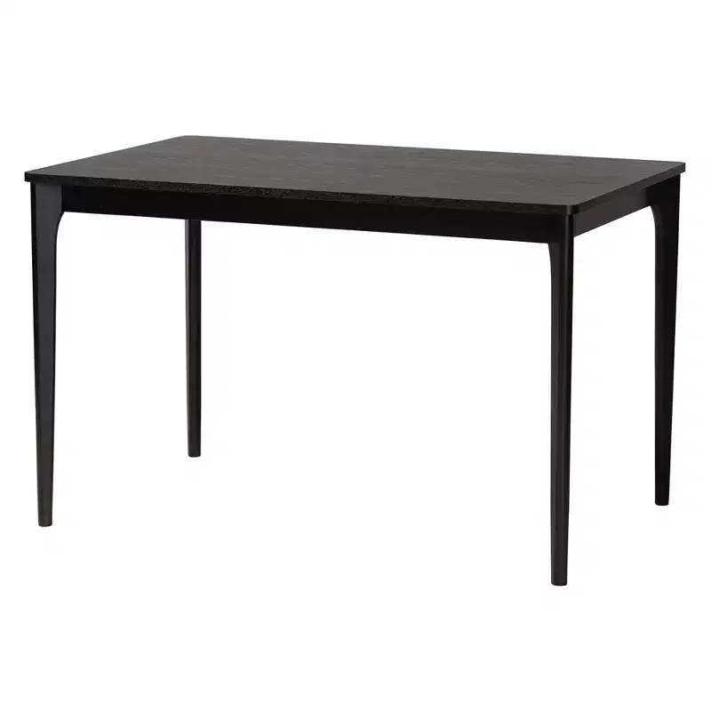 Black Rattan & Wood 5-Piece Dining Set for 4