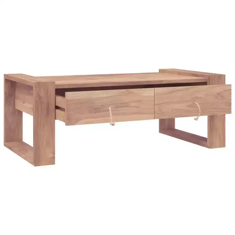 vidaXL Coffee Table Teak Solid teak wood 43.3 x 23.6 x 15.7 in