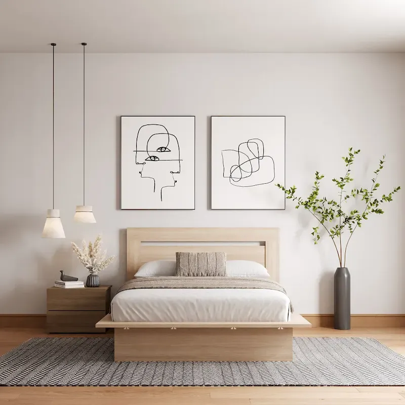 Malibu 3-Piece Bedroom Set with Bed, Headboard, and Nightstand