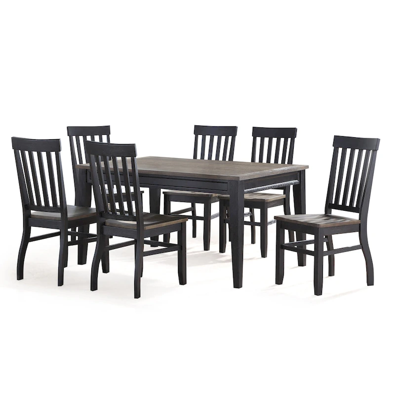 Steve Silver Ralston Two-Tone Ebony and Driftwood 7-Piece Dining Set