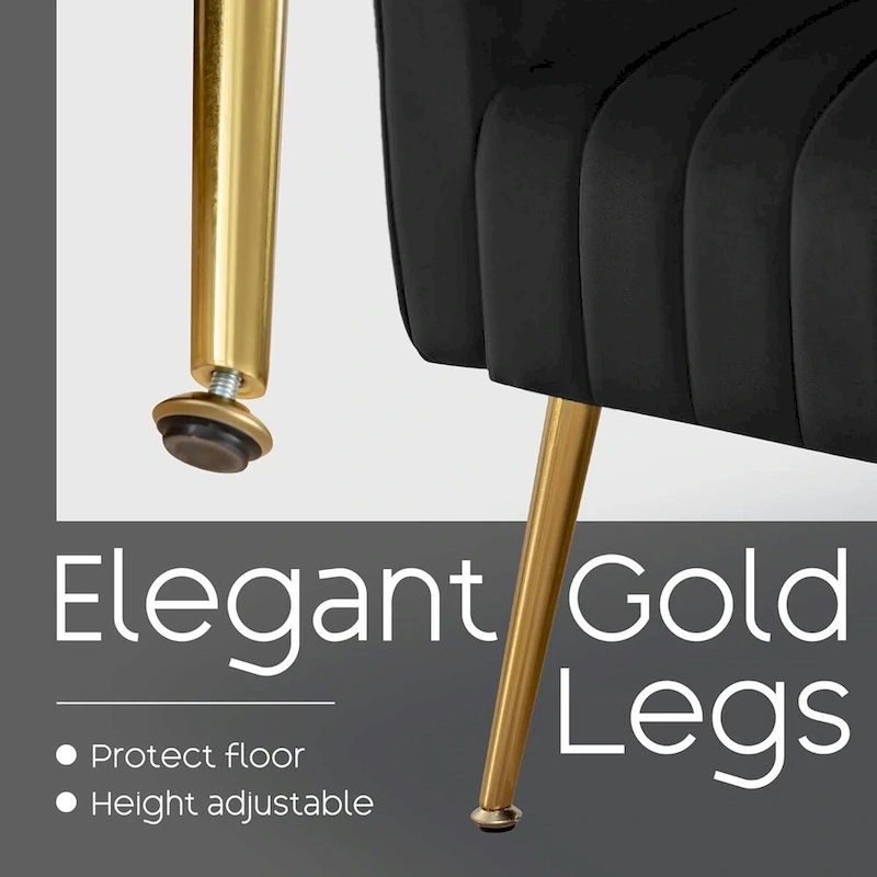 HOMYKA Accent Chair Upholstered Velvet Wingback Armchair with Pillows