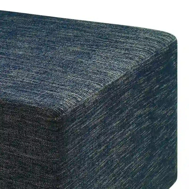Callum 17/28 Square Woven Heathered Fabric Upholstered Ottoman